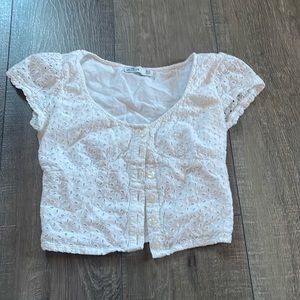Hollister Button Up Bustier Top Eyelet